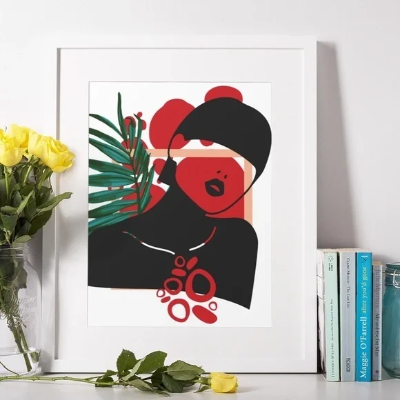 Modern Wall Art Print Tropical Girl Unframed - Picture 10 of 10